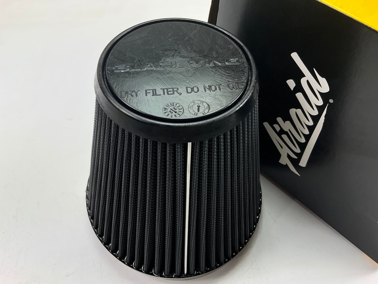 Airaid 997-494-BLK Dry High Flow Performance Air Filter - 6'' ID Inlet, 8'' Tall
