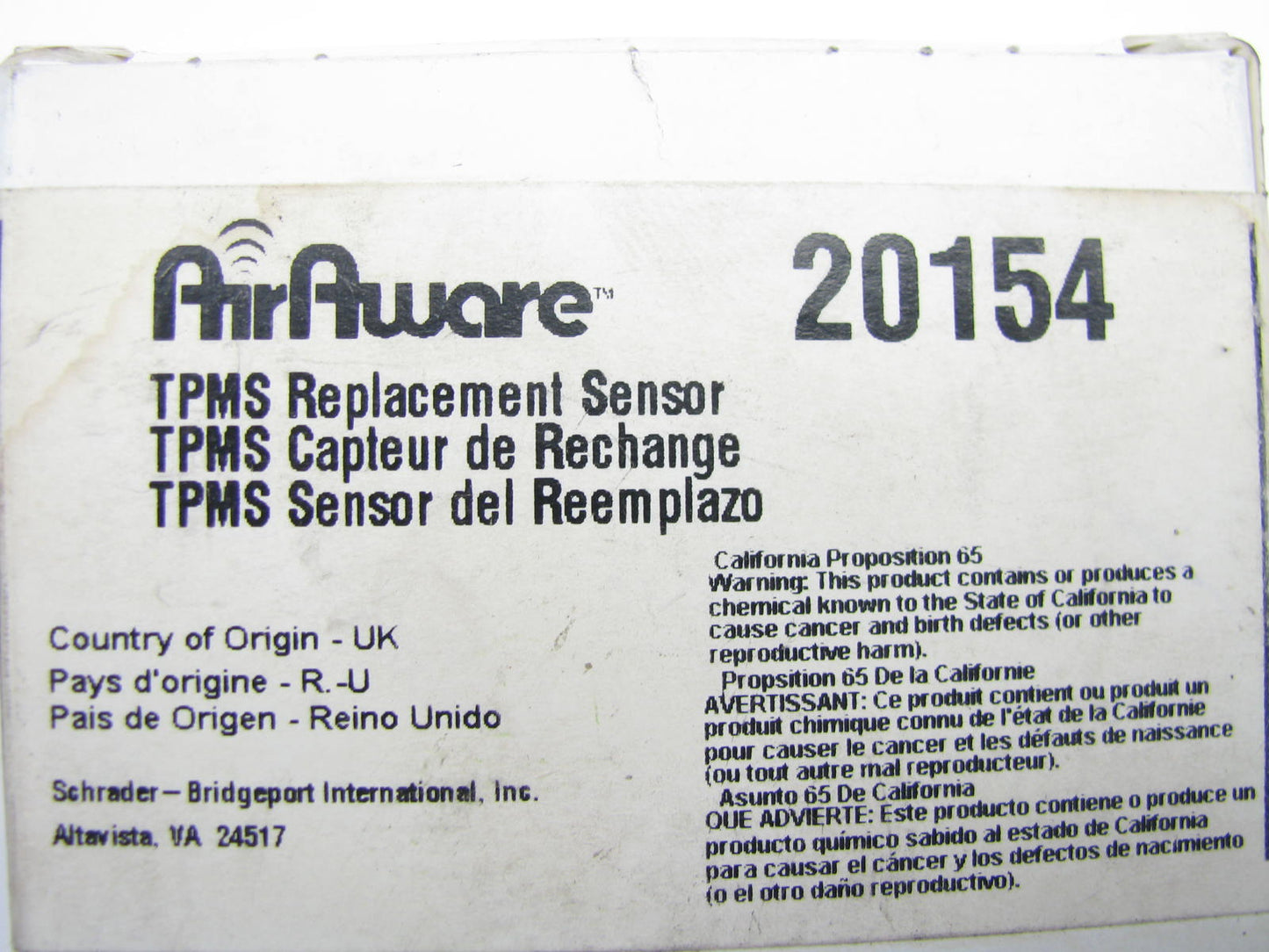 Airaware 20154 TPMS Tire Pressure Monitor Sensor