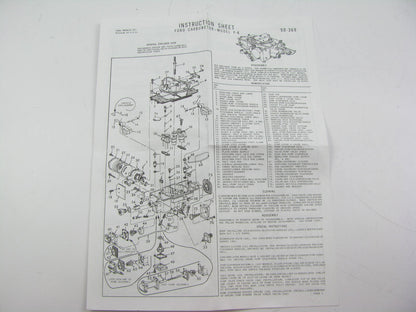 Airtex 2G1130 Carburetor Rebuild Kit - Ford Model F-4  4100 Autolite Carburetor