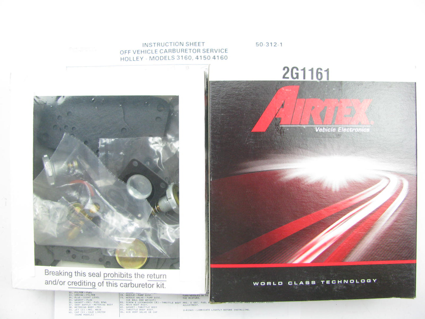 Airtex 2G1161 Carburetor Rebuild Kit 1968-1969 GM For Holley 3160, 4150, 4160