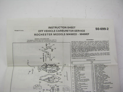 Airtex 2G1368 Carburetor Rebuild Kit for 1980-1986 Rochester M4MC M4ME