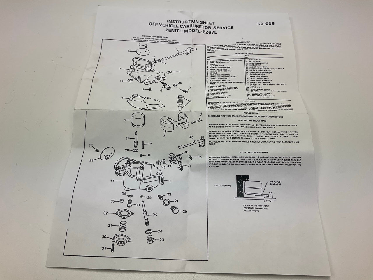 Airtex 2G1511 Carburetor Rebuild Kit For ALLIS-CHALMERS G153, G230 Zenith Z267L