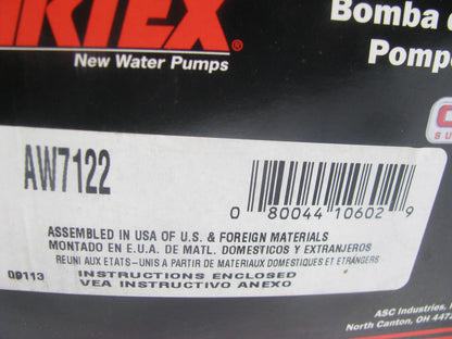 Airtex AW7122 Engine Water Pump For 1989 Chrysler 2.2L 2.5L-L4