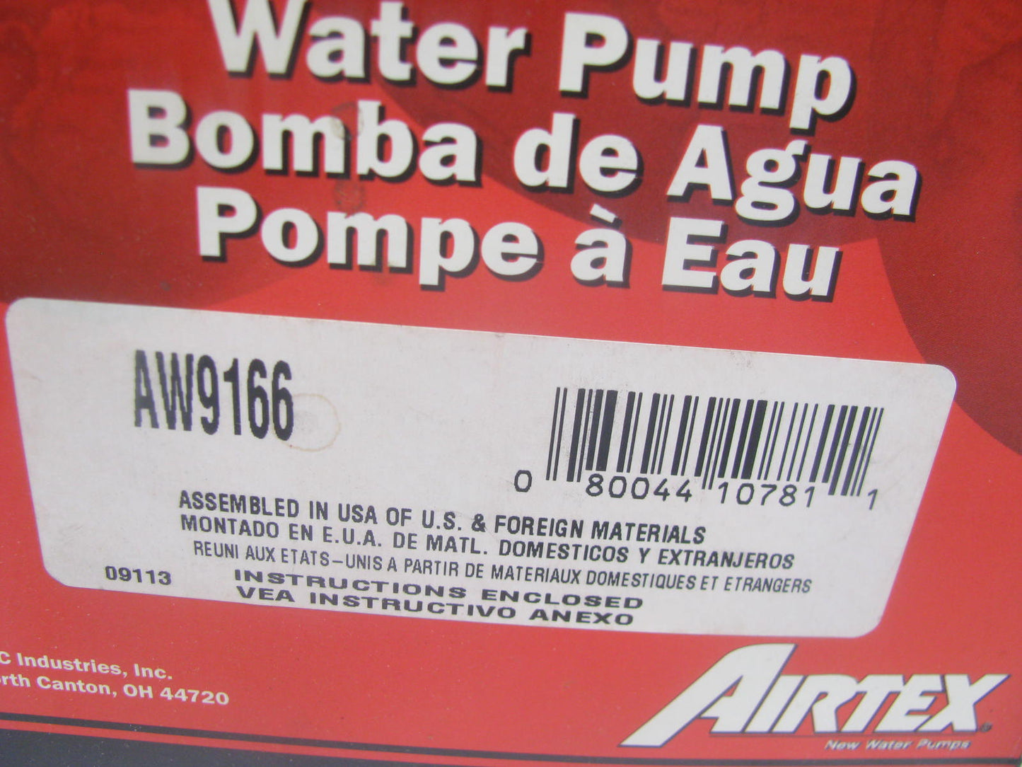 Airtex AW9166 Engine Water Pump for 1988-1995 Mazda 3.0L-V6