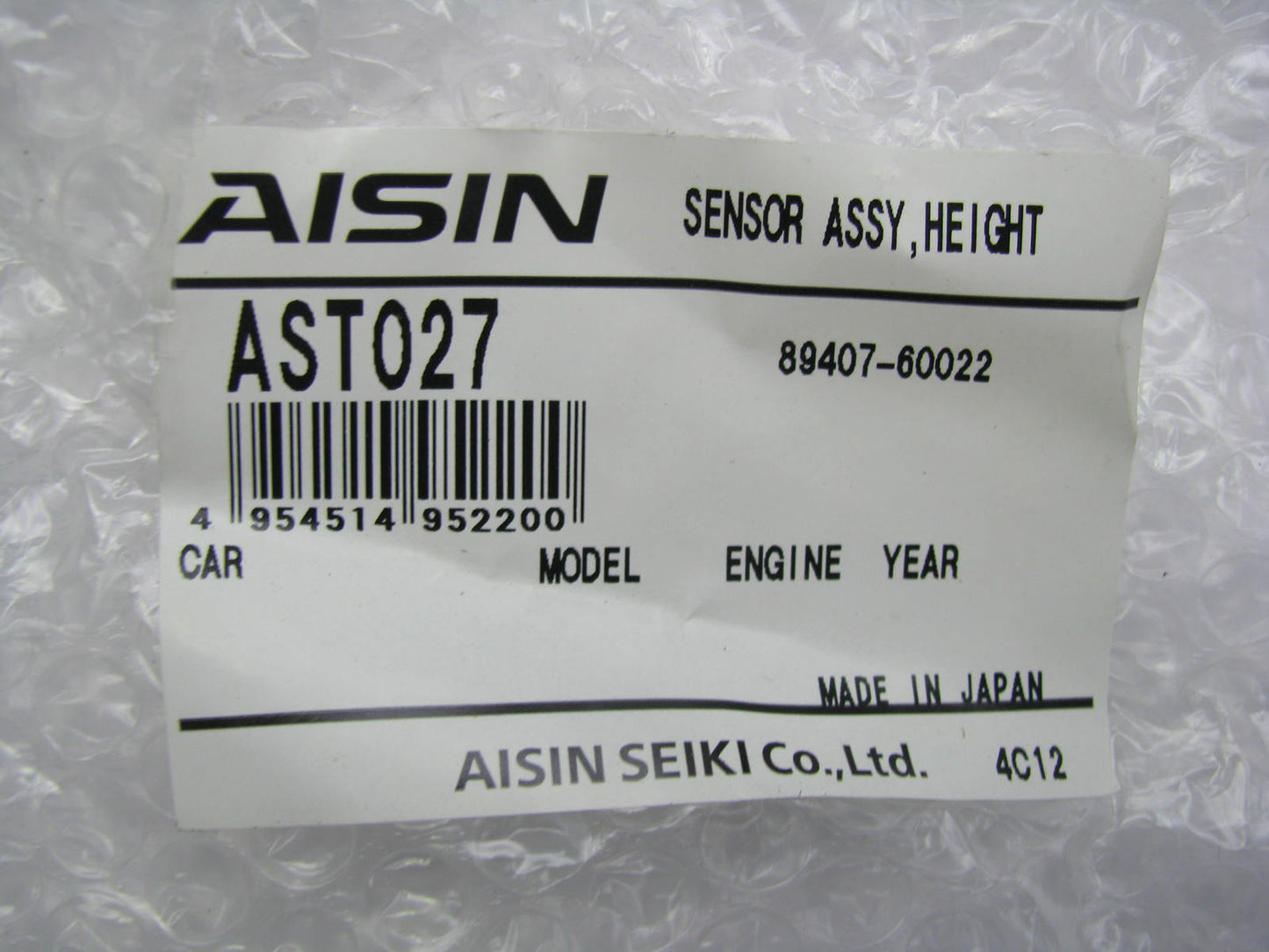 New OEM Aisin AST027 Rear Right Head Light Level Sensor For 03-09 Toyota 4Runner