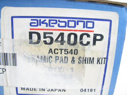 Akebono D540CP Ceramic REAR Disc Brake Pad Set