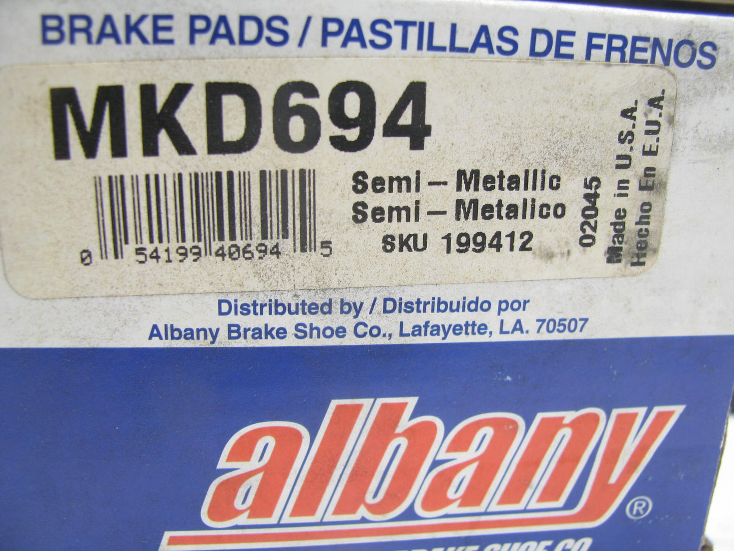 Albany MKD694 Front Disc Brake Pads For 1996-1999 VW Jetta 1997-97 Golf