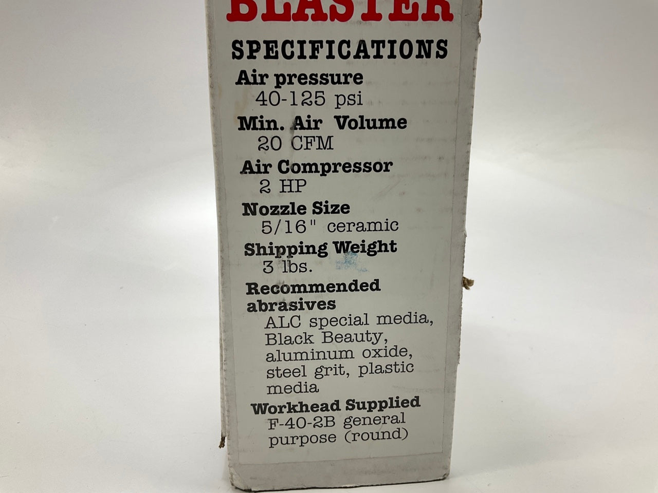 ALC 40013 Sandblaster Spot Blaster, Siphon Feed, 80-125 PSI