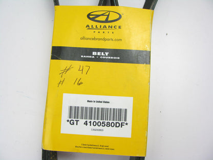 Alliance GT4100580DF Serpentine Belt - 1.367'' X 58.50'' - 10 Ribs