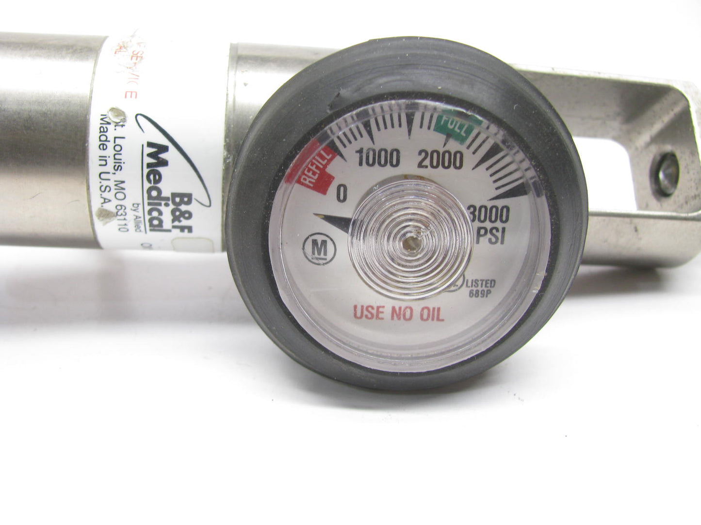 Used- B&F #21017  Oxygen Regulator 0-15 Lpm Hose Barb Fitting