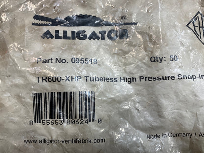 (50) Alligator 095518 Tubeless High Pressure Snap-In Valves TR600-XHP