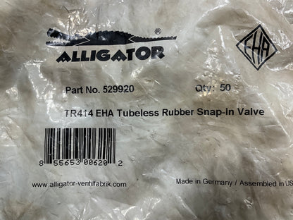 (50) Alligator 529920 Valve Core TR414 Snap-in Rubber Valves