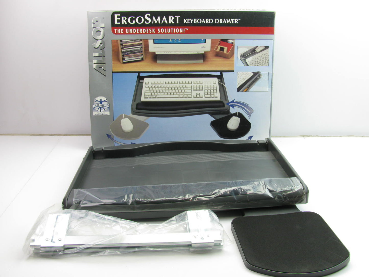 ALLSOP ErgoSmart Keyboard Drawer- Charcoal Gray #24161