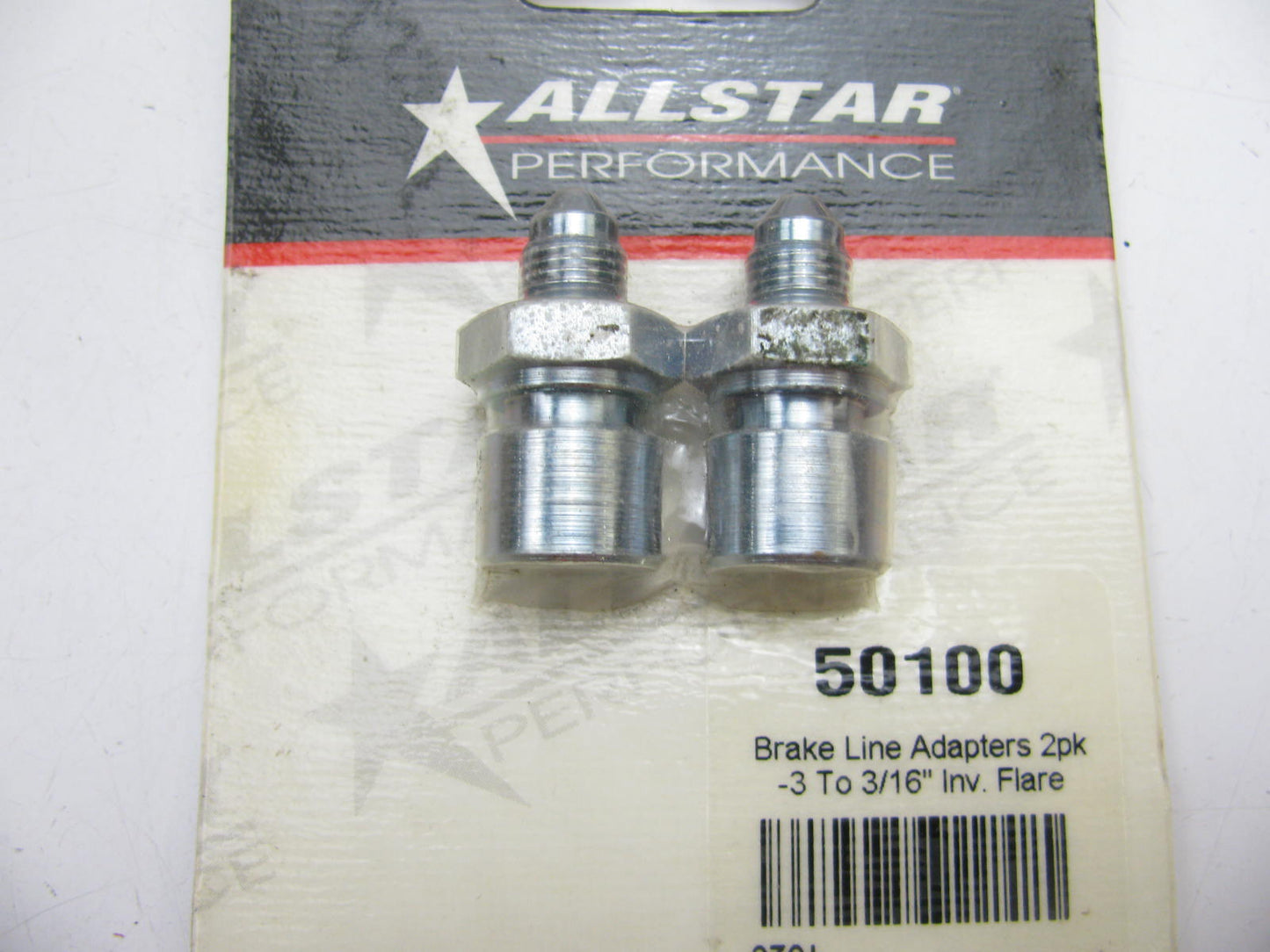 (2) Allstar 50100 Brake Line Adapter Fittings -3 AN To 3/16'' Inverted Flare