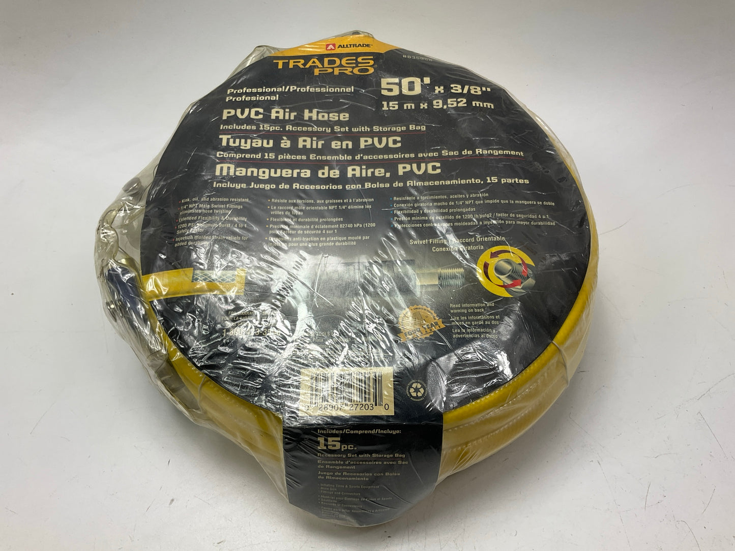 Tradespro 835668 50-Feet 3/8'' PVC Air Hose And Air Tool Accessory Set