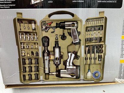 Air Tool & Accessories Kit, 71 Piece, Impact Wrench, Air Ratchet, Die Grinder