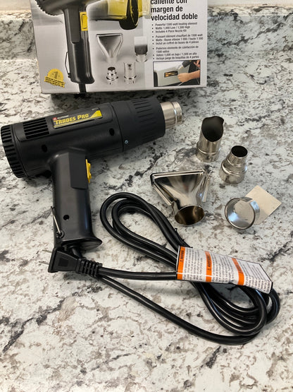 Tradespro 836717 1500 Watt Heat Gun Heatgun With 4 Nozzle Adapters