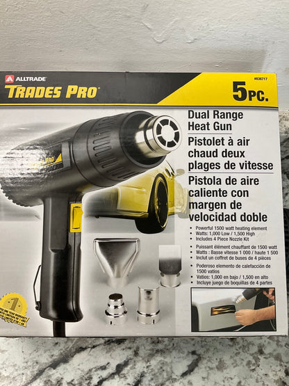 Tradespro 836717 1500 Watt Heat Gun Heatgun With 4 Nozzle Adapters