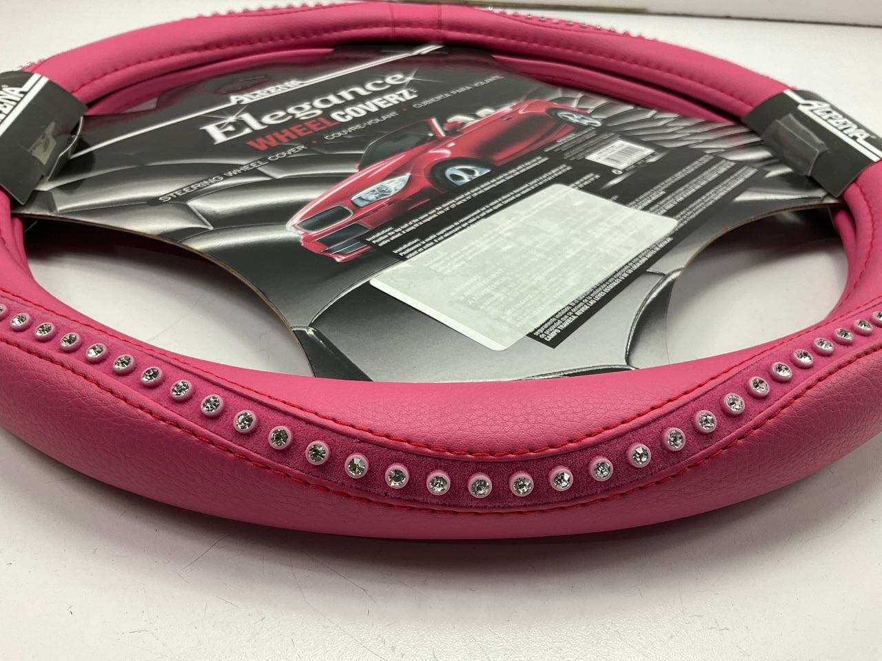 Alpena 10404T 14''-15'' UNIVERSAL Elegance HOT PINK BLING Steering Wheel Cover