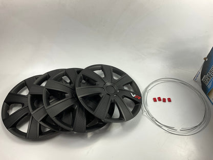 Alpena 58259 - 15'' VR Carbon Black Wheel Covers, 4 Piece Set