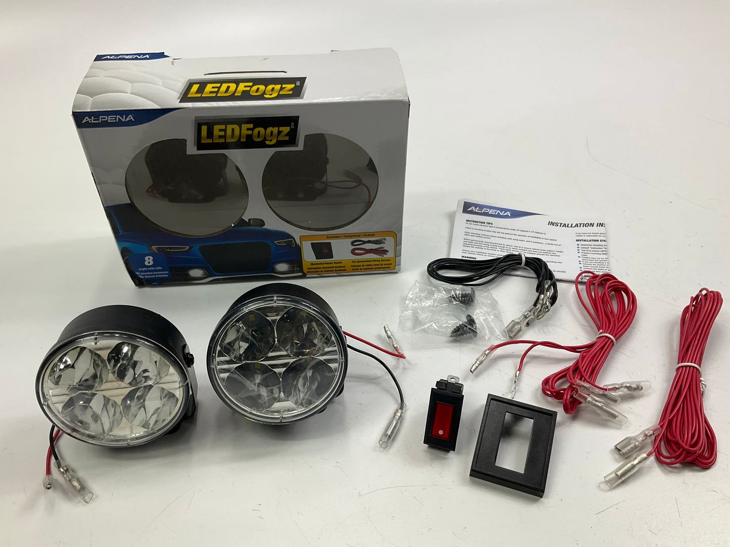 Alpena 71302 LED Fog Light Lamp Set 2.76'' Round Fog Lamp Kit W/ Switch & Wiring