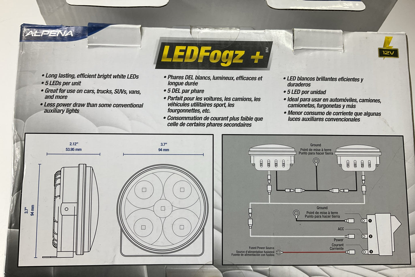 BriteLED 71303 3.7'' Round Plug & Play LED Driving / Fog Light Kit W/ Install Kit
