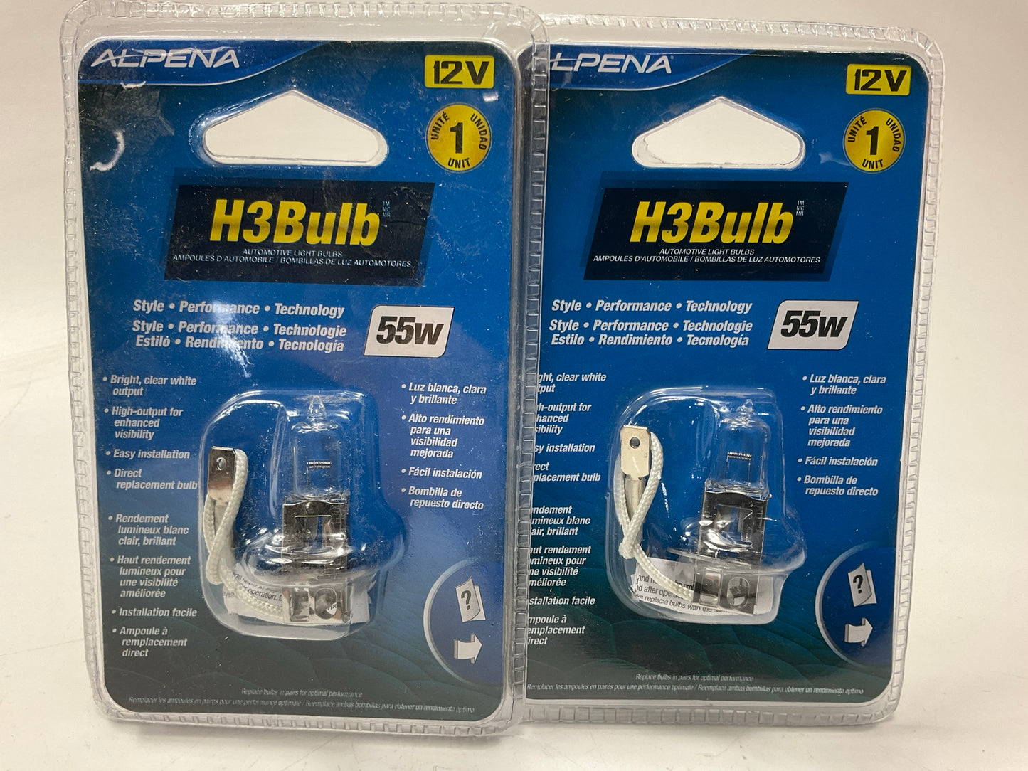 (2) Alpena 71903 H3 Bulb Blue 55 Watt Replacement Light Bulbs