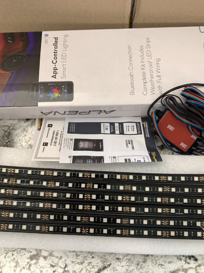 Alpena 77048 UnderGlowz RGB LED Smart Light Strip Kit, 136'', Bluetooth Control