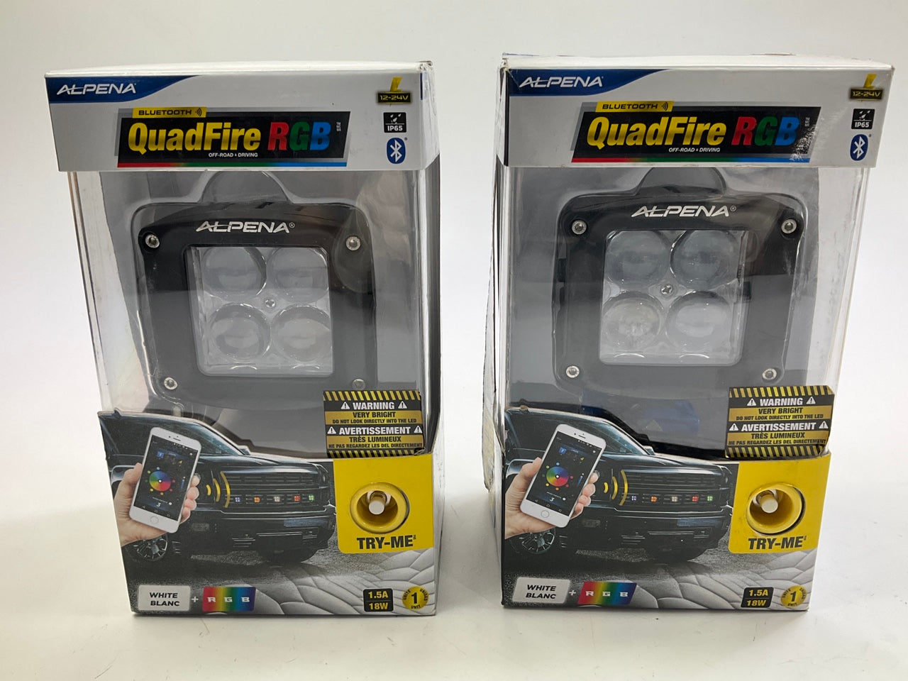 (2) Alpena 77087 QuadFire RGB Bluetooth App Controlled RGB & White LED Pod Light