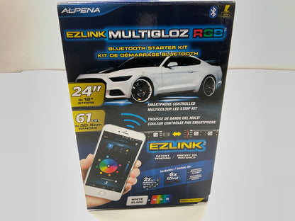Alpena 77091 EZLINK RGB Multicolor LED Light Strip Bluetooth Controlled, 2 X 24''