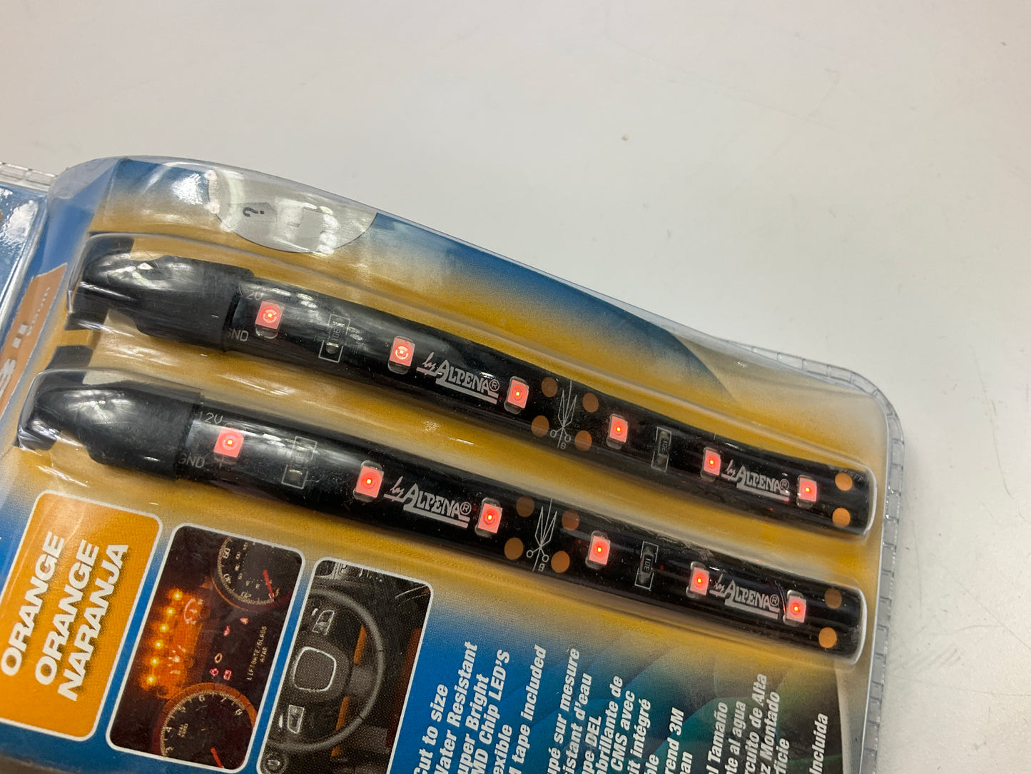 Alpena 77449 LED Flex Light Strip - 8'', Orange, Flexible