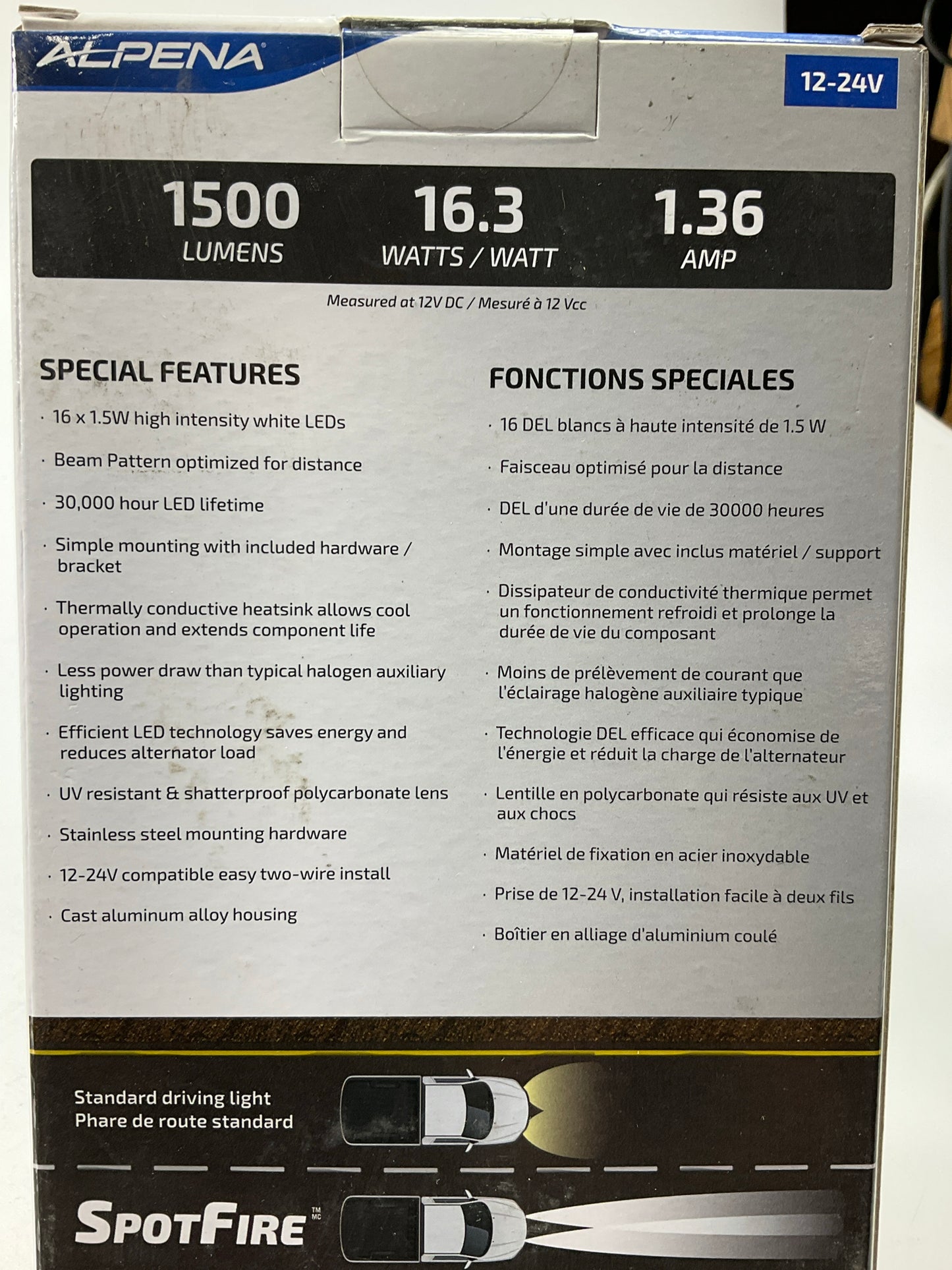 (2) Alpena 77483 Spotfire Spot Beam LED Utility, Task, Off-Road, Auxiliary Light