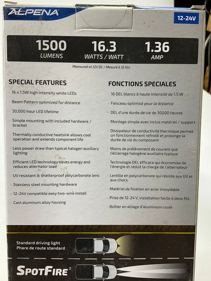 (2) Alpena 77483 Spotfire Spot Beam LED Utility, Task, Off-Road, Auxiliary Light