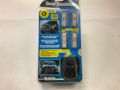 Alpena 78304 Amber Quad Slimstrobe - AMBER - 3 Flash Patterns Strobe Light Lamp