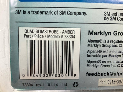 Alpena 78304 Amber Quad Slimstrobe - AMBER - 3 Flash Patterns Strobe Light Lamp