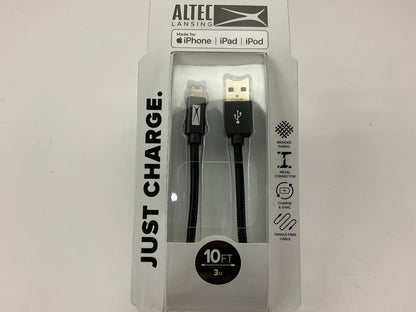 Altec Lansing AL9020 10ft. Braided Fabric Lightning To USB Charging Cable