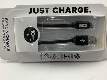 Altec Lansing AL9020 10ft. Braided Fabric Lightning To USB Charging Cable