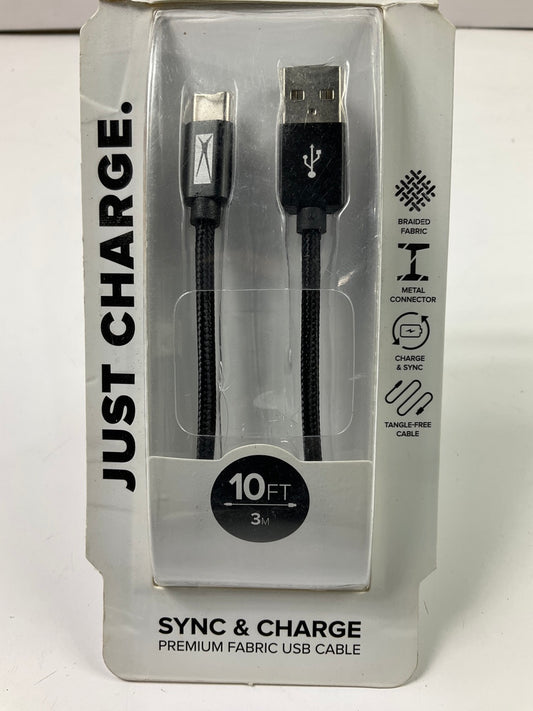 Altec Lansing AL9050 10ft Braided Fabric USB-C To USB Cord Charging Cable