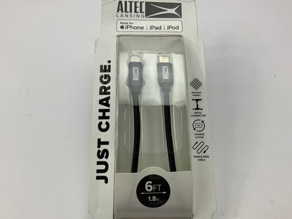 Altec Lansing AL9165 6ft Lightning To USB Braided Fabric Charger Cord