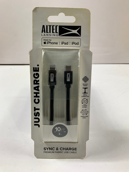 Altec Lansing 10-ft. Braided Fabric Charging Cable For Iphone Ipad To USB-C