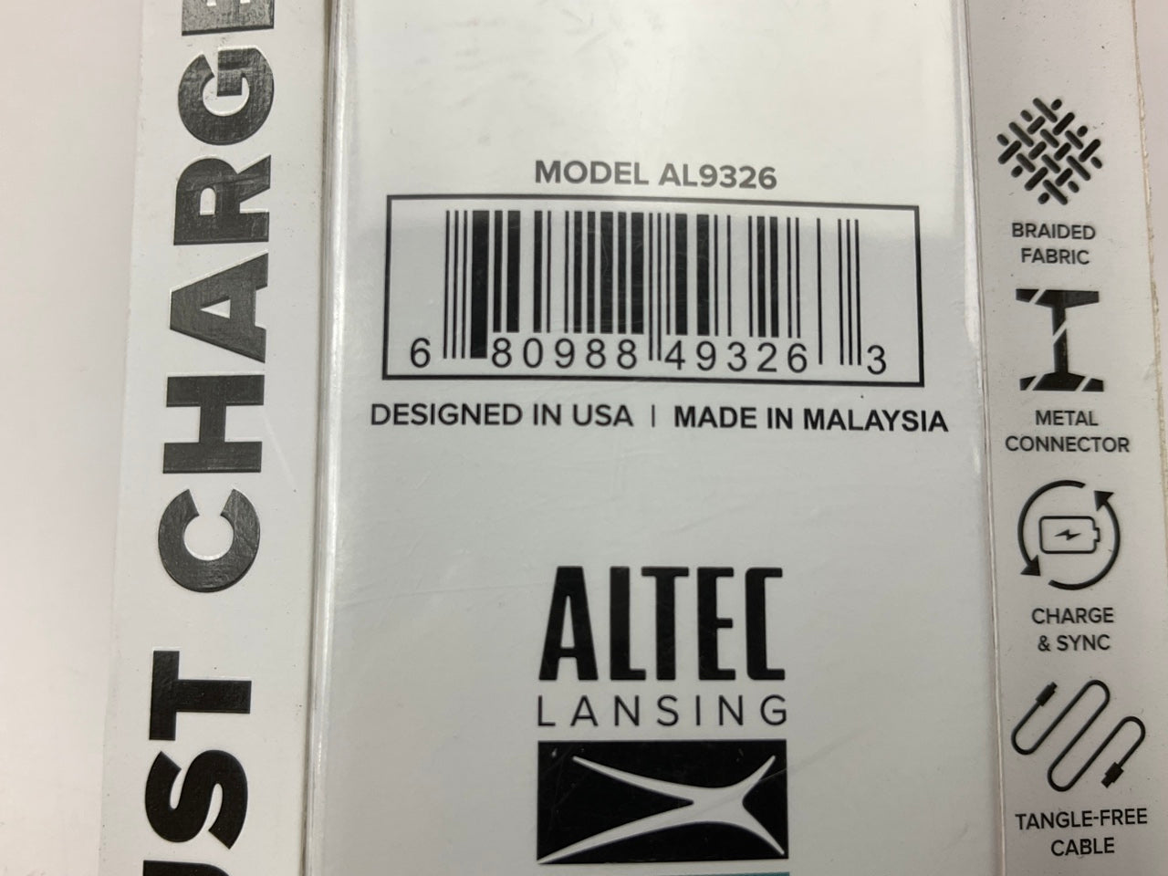 Altec Lansing AL9326 6ft USB-C To USB-C Fabric Charging Cable