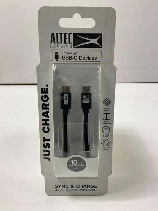 Altec Lansing AL9330 10ft USB-C To USB Braided Fabric Charging Cord