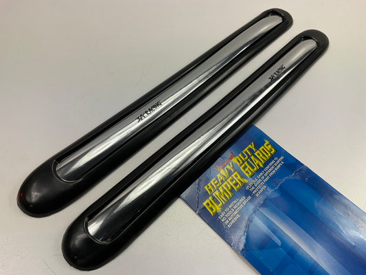 American Auto 68-1395 Adhesive Heavy Duty Bumper Guard Strips Black & Chrome