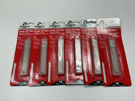 American Line 66-0370 Snap Off Blades 9mm 13 Points 10 Blades, 6 Packs Total