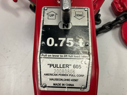 American Power Pull 605 Chain Puller, 3/4-Ton
