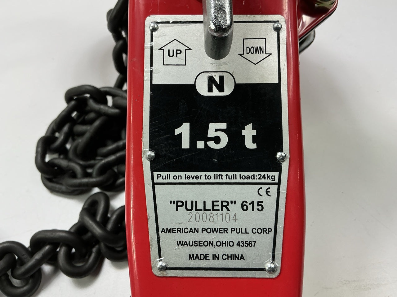 American Power Pull 615 1.5 Ton Chain Puller W/thick Steel Construction