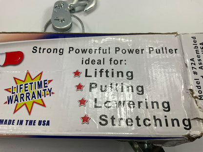 American Power 72A - 2 Ton Cable Puller Steel Ratchet Come Along, Made In USA