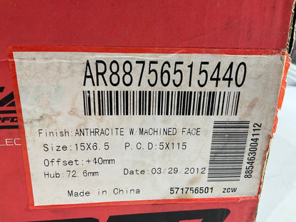 American Racing AR887 887 Machined Custom Rim Wheel 15x6.5 5x115 Anthracite