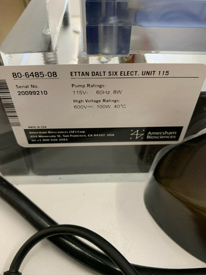 Amersham Biosciences 80-6485-08 Ettan DALTsix Electrophoresis System
