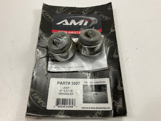 AMI 3507 Chrome Windshield Bumpers (2 PACK) For 1997-2007 Jeep Wrangler